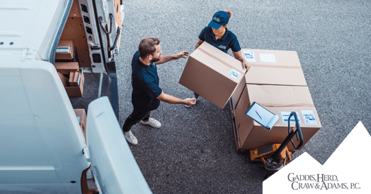 Transporting goods out of a delivery truck