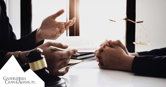 lawyer speaking with client