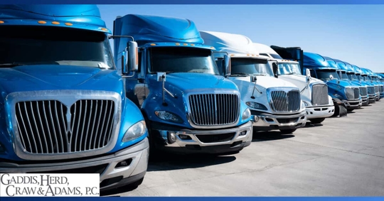 fleet of commercial trucks